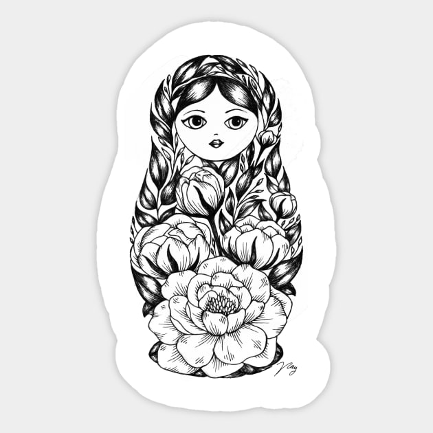 Floral Matryoshka Sticker by Akbaly